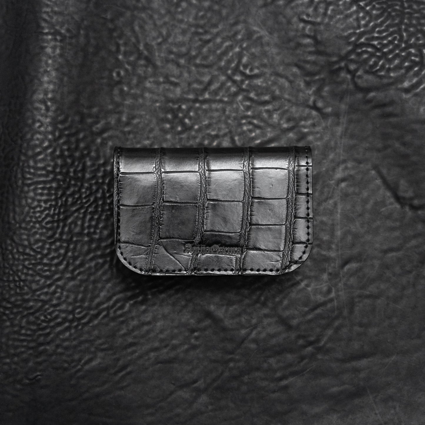 Balam Snap Card Holder (Alligator Black)