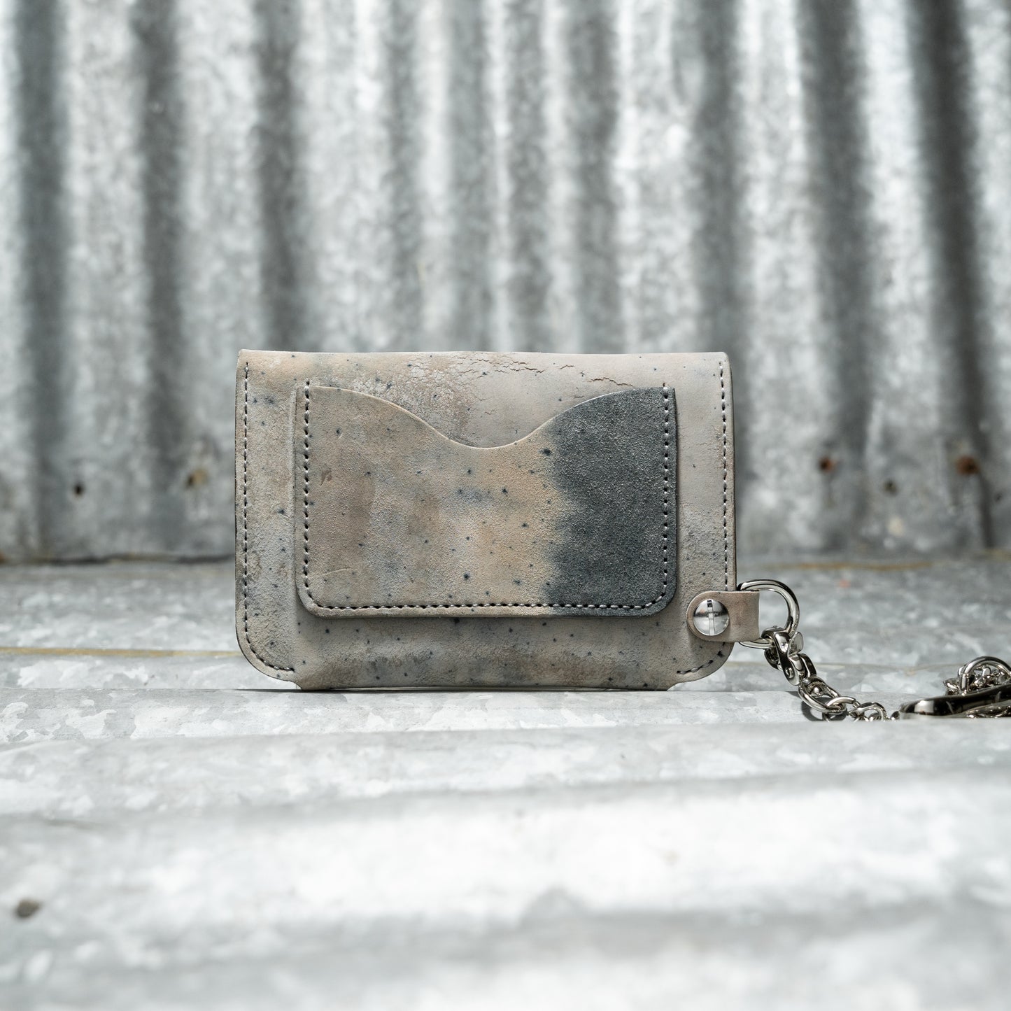 BIKER CHAIN WALLET (MARMO GREIGE)