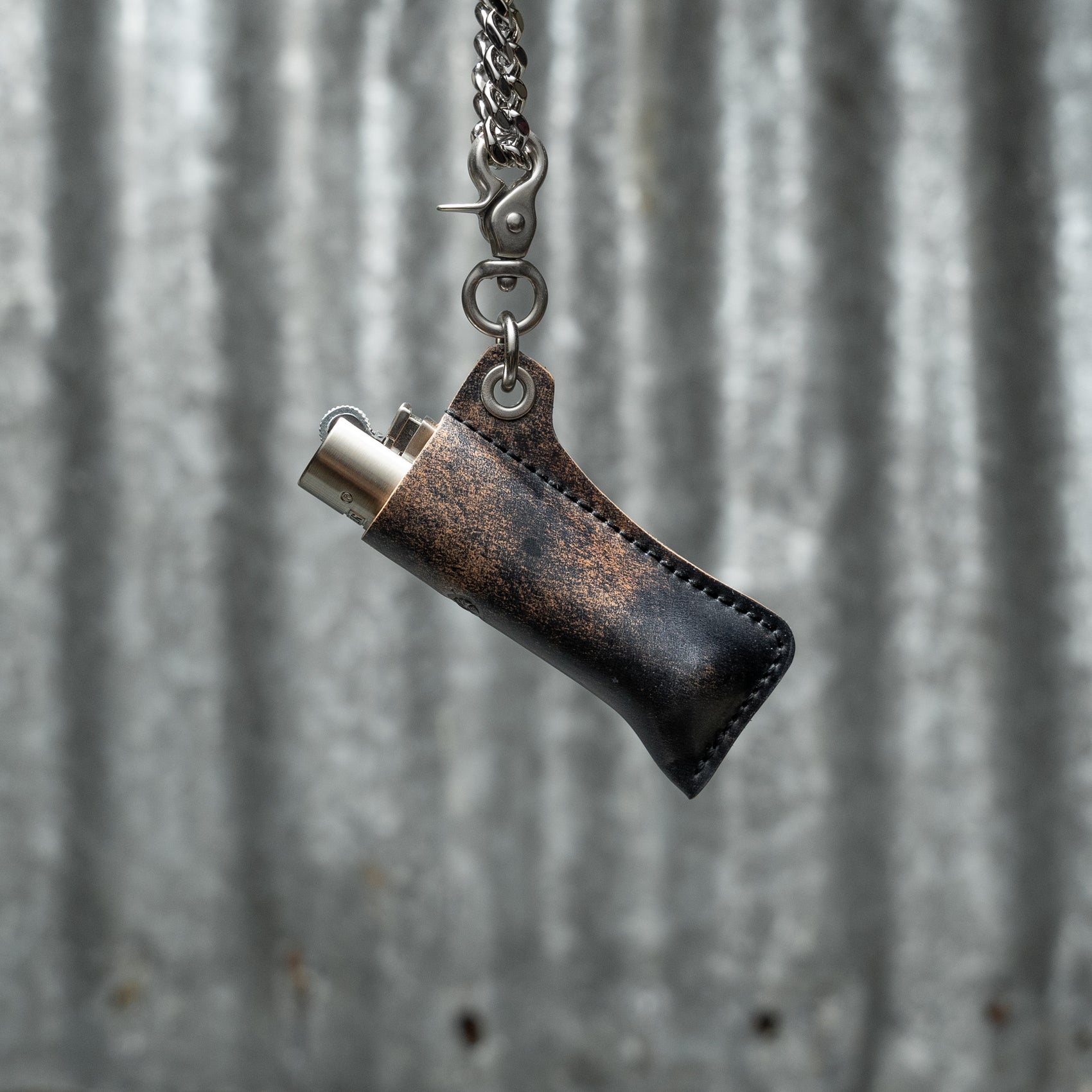 LIGHTER HOLDER (SHELL CORDOVAN MARBLED BLACK)