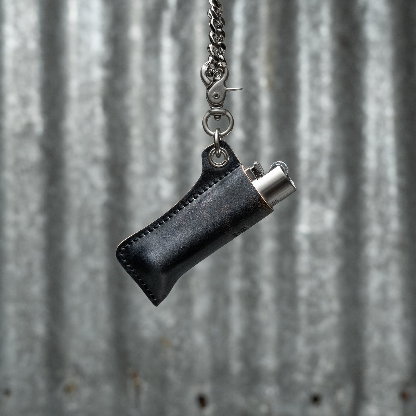 LIGHTER HOLDER (SHELL CORDOVAN MARBLED BLACK)
