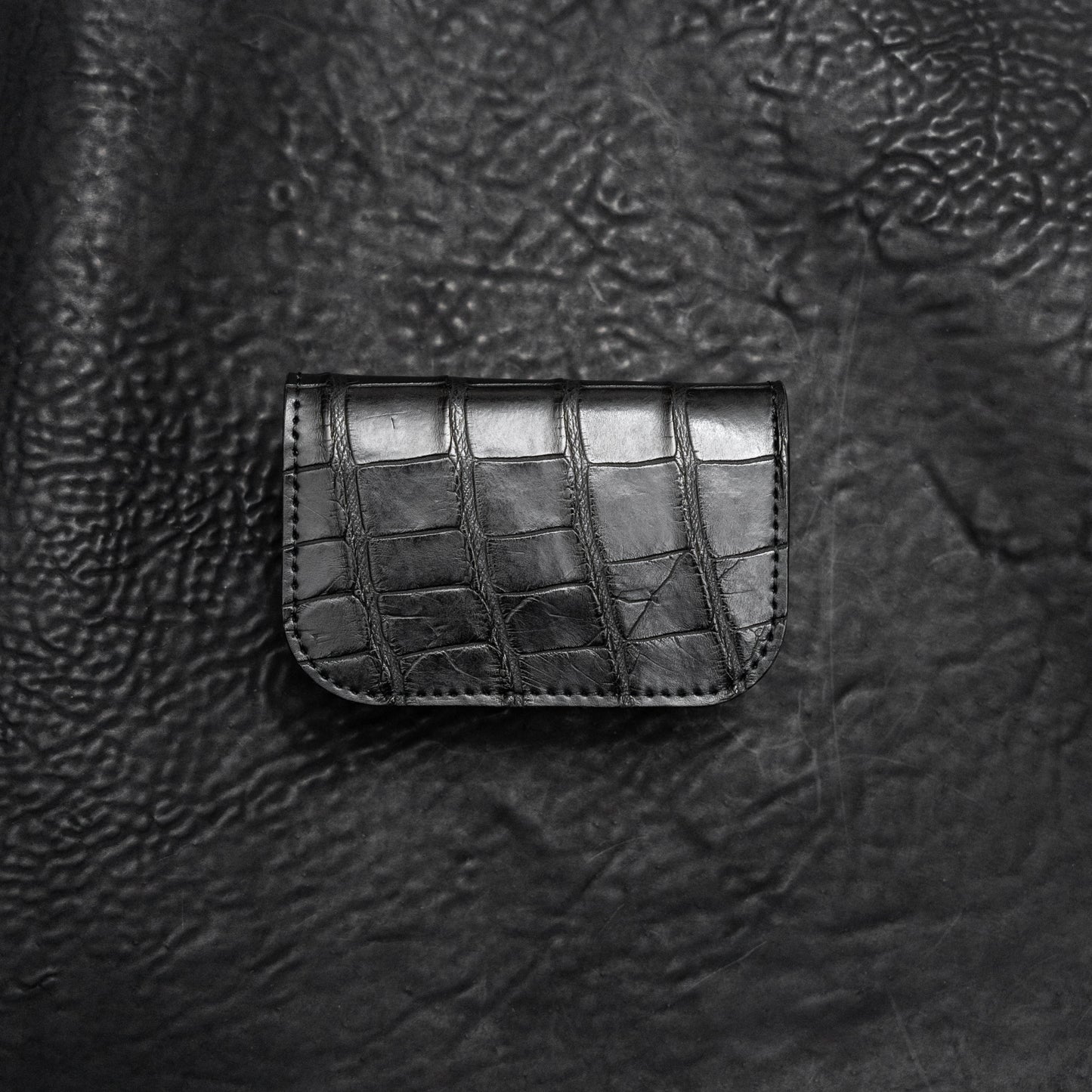 Balam Snap Card Holder (Alligator Black)