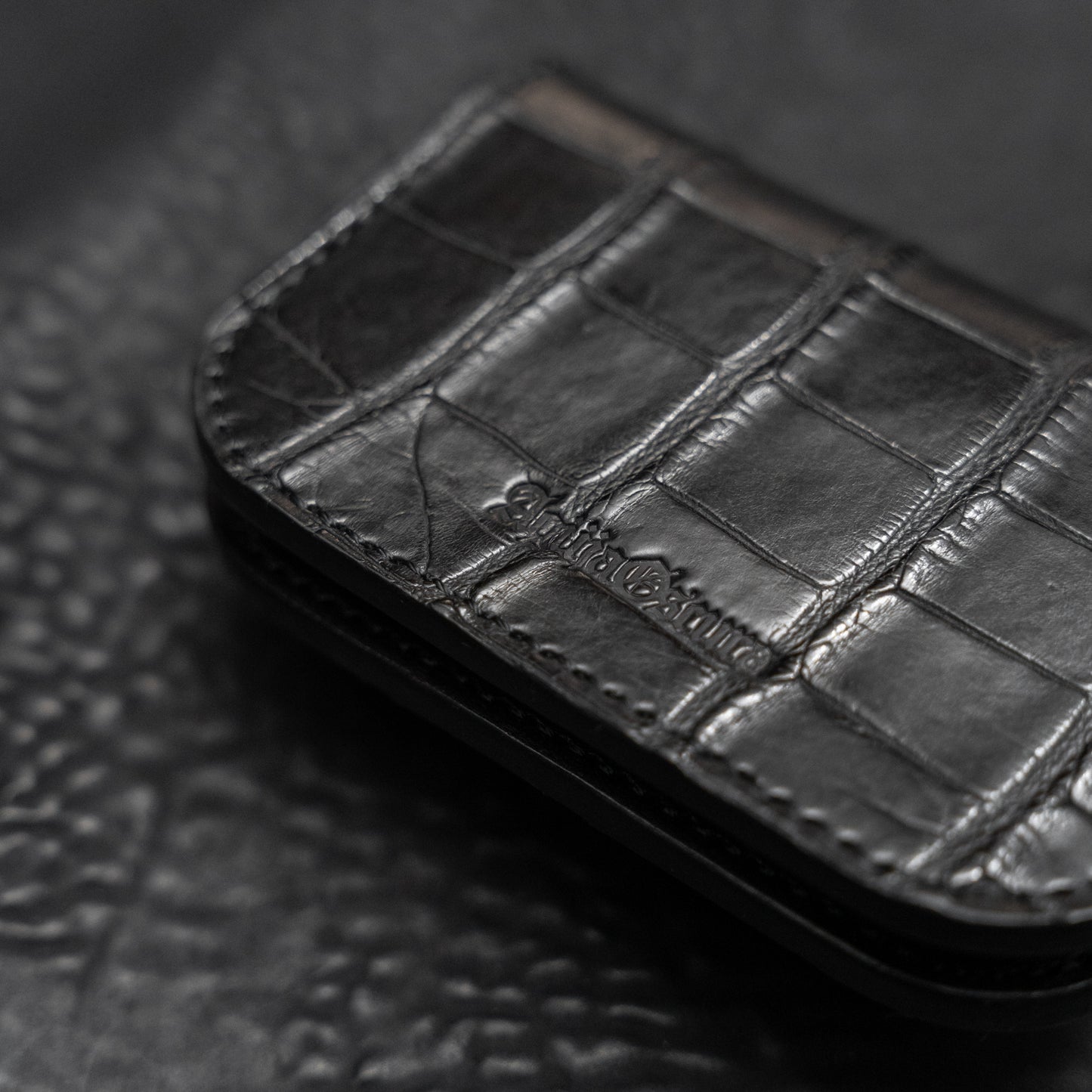 Balam Snap Card Holder (Alligator Black)