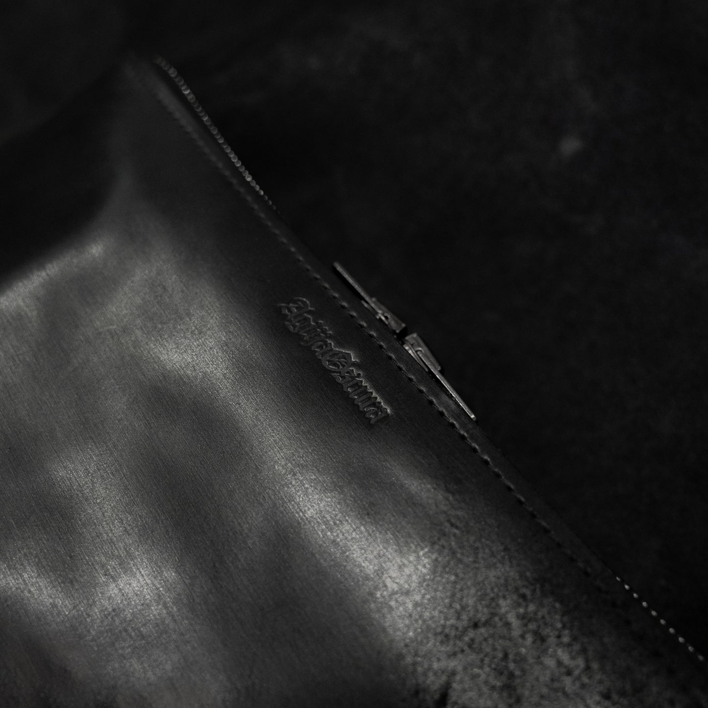 Everyday Zipper Pouch (Polished Horsehide Black)