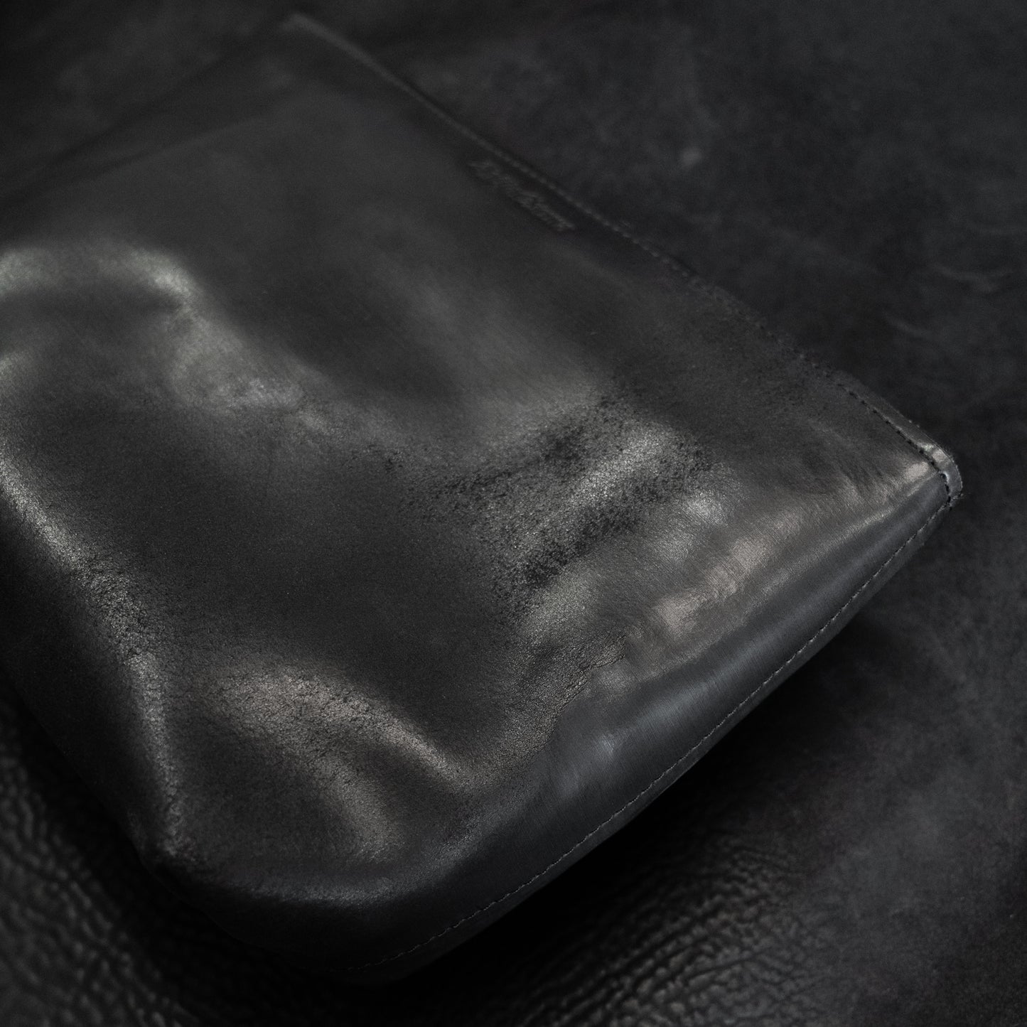 Everyday Zipper Pouch (Polished Horsehide Black)
