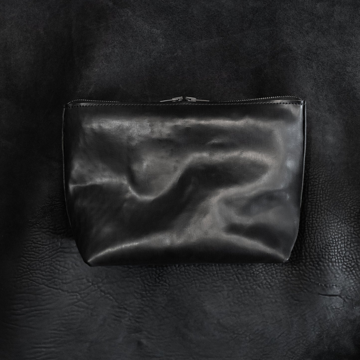 Everyday Zipper Pouch (Polished Horsehide Black)